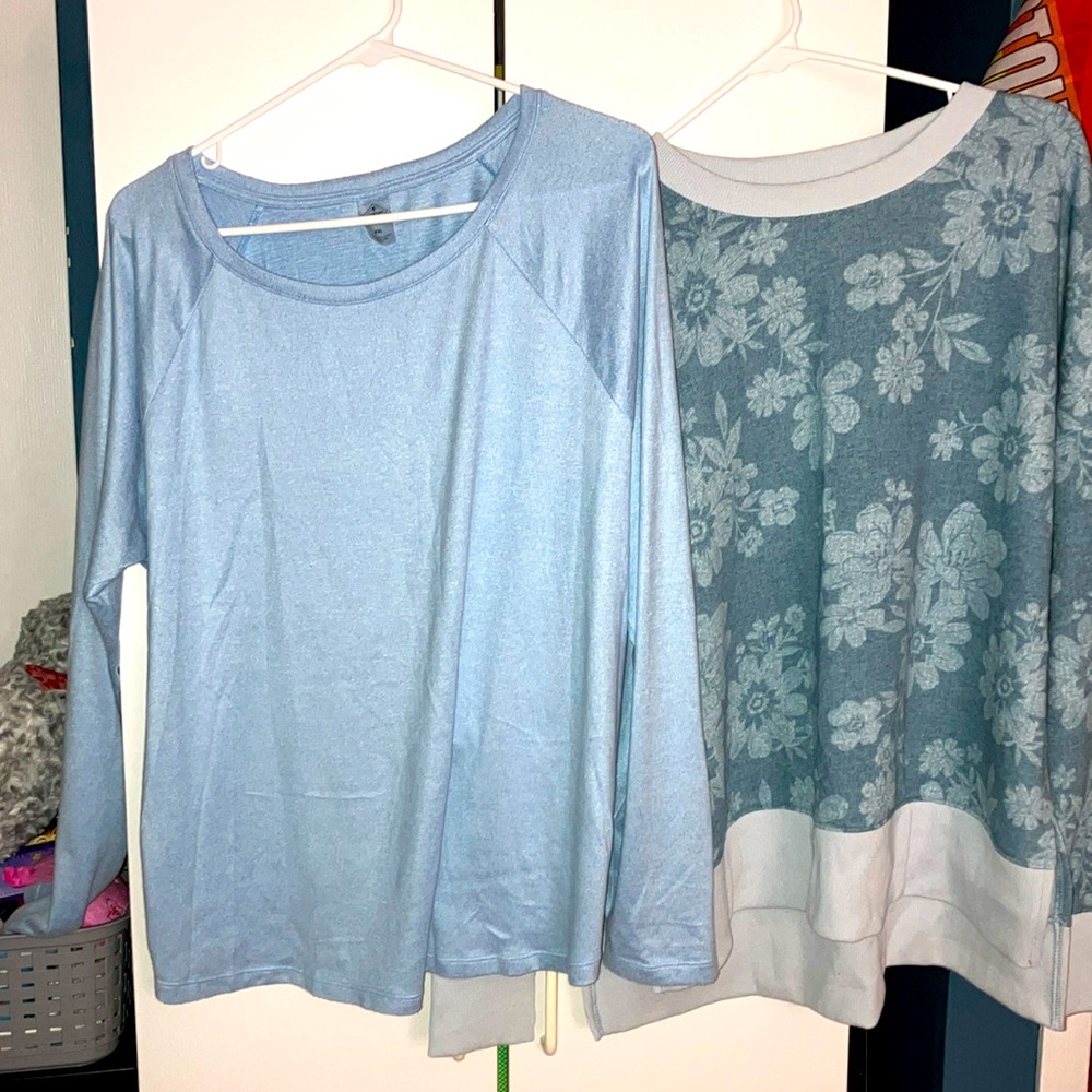 Bundle of 2 blue tops.. Time and Tru size L and St. John’s Bay size XXl